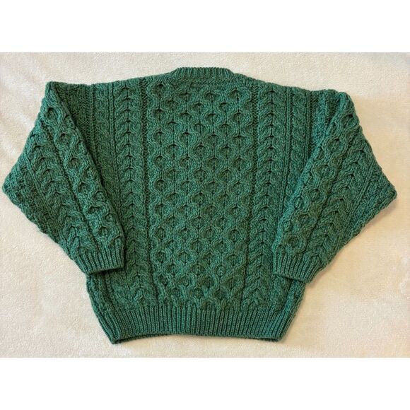 Carraig Donn Cardigan Sweater Green Youth Kids Merino Wool M (5-6 Yrs) Ireland - Picture 4 of 9
